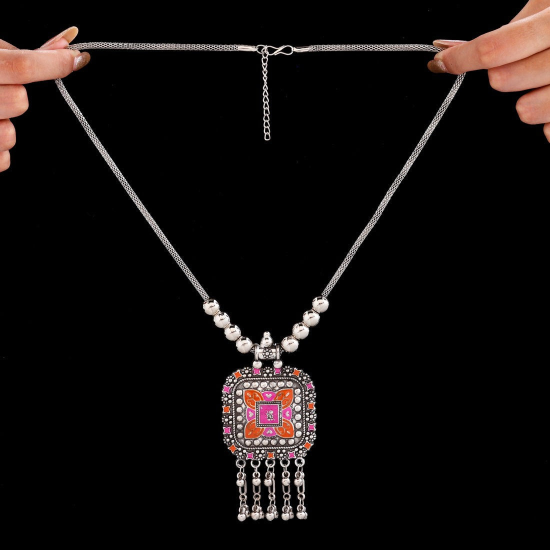 ORNA Necklace Ethnic Statement with Colorful Enamel