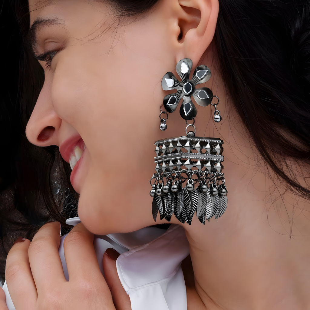 ORNA Earrings Waterproof Flower Jhumki Danglers