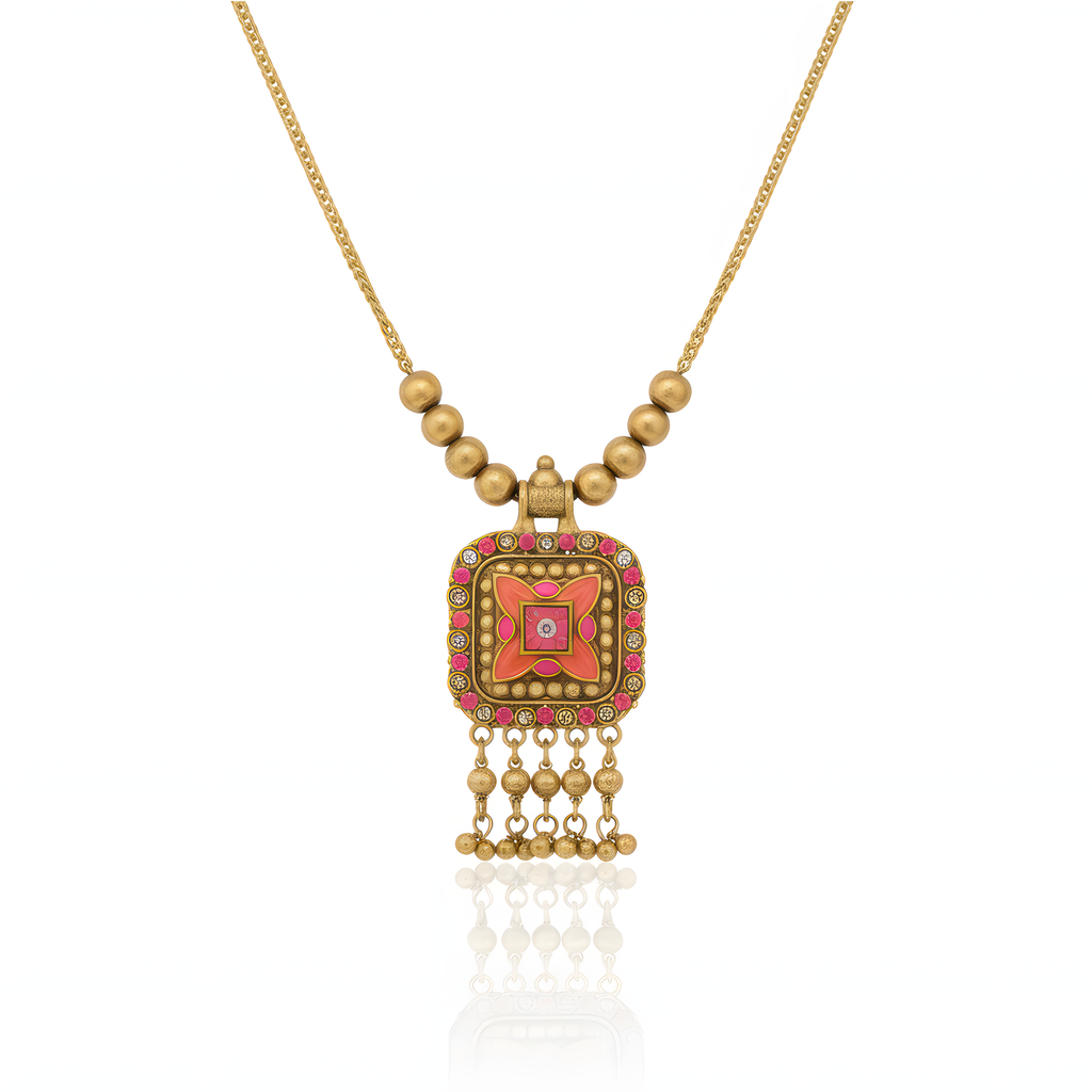 ORNA Necklace Ethnic Statement with Colorful Enamel