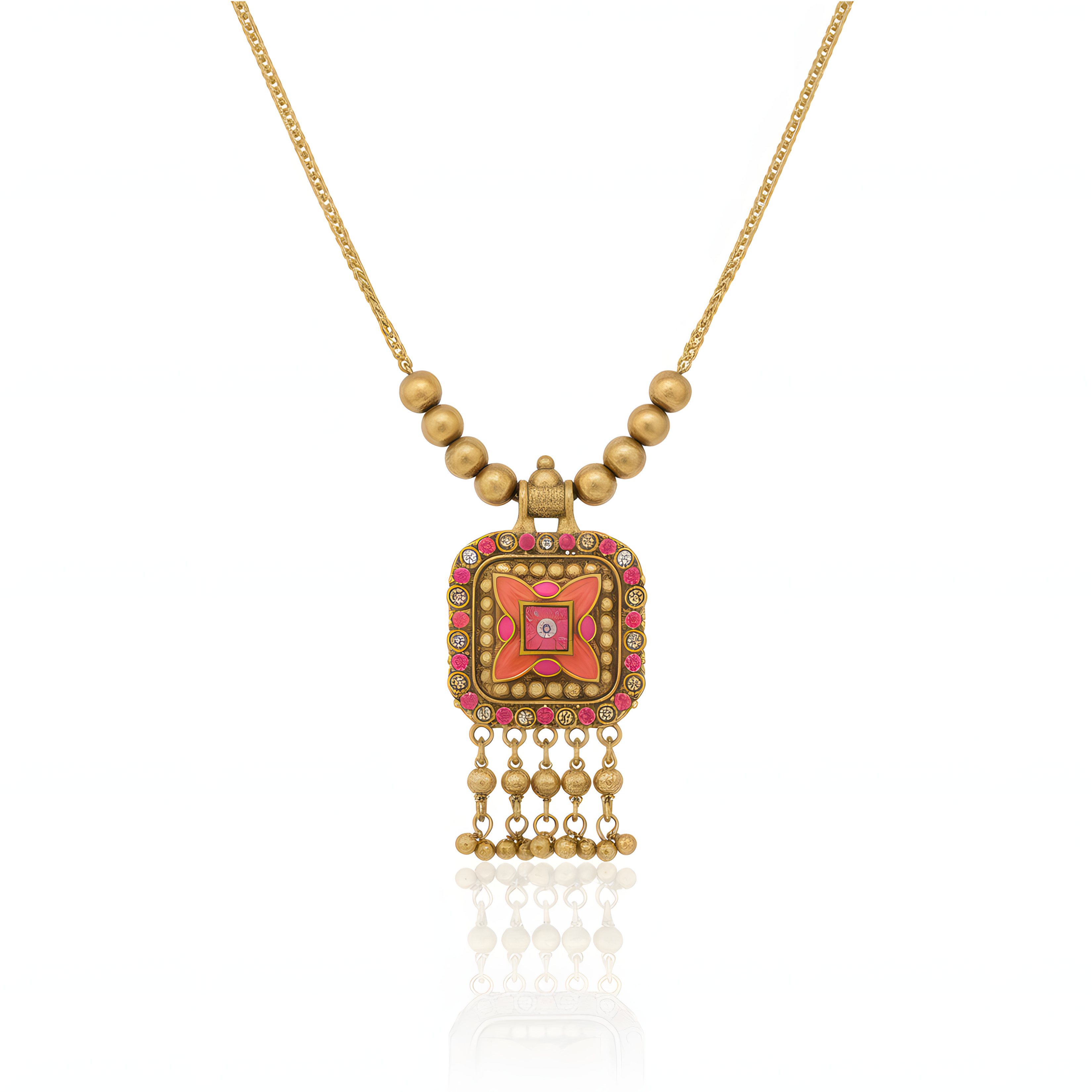 ORNA Necklace Ethnic Statement with Colorful Enamel