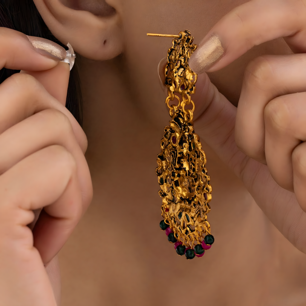 ORNA Earrings Waterproof Goddess Lakshmi Danglers