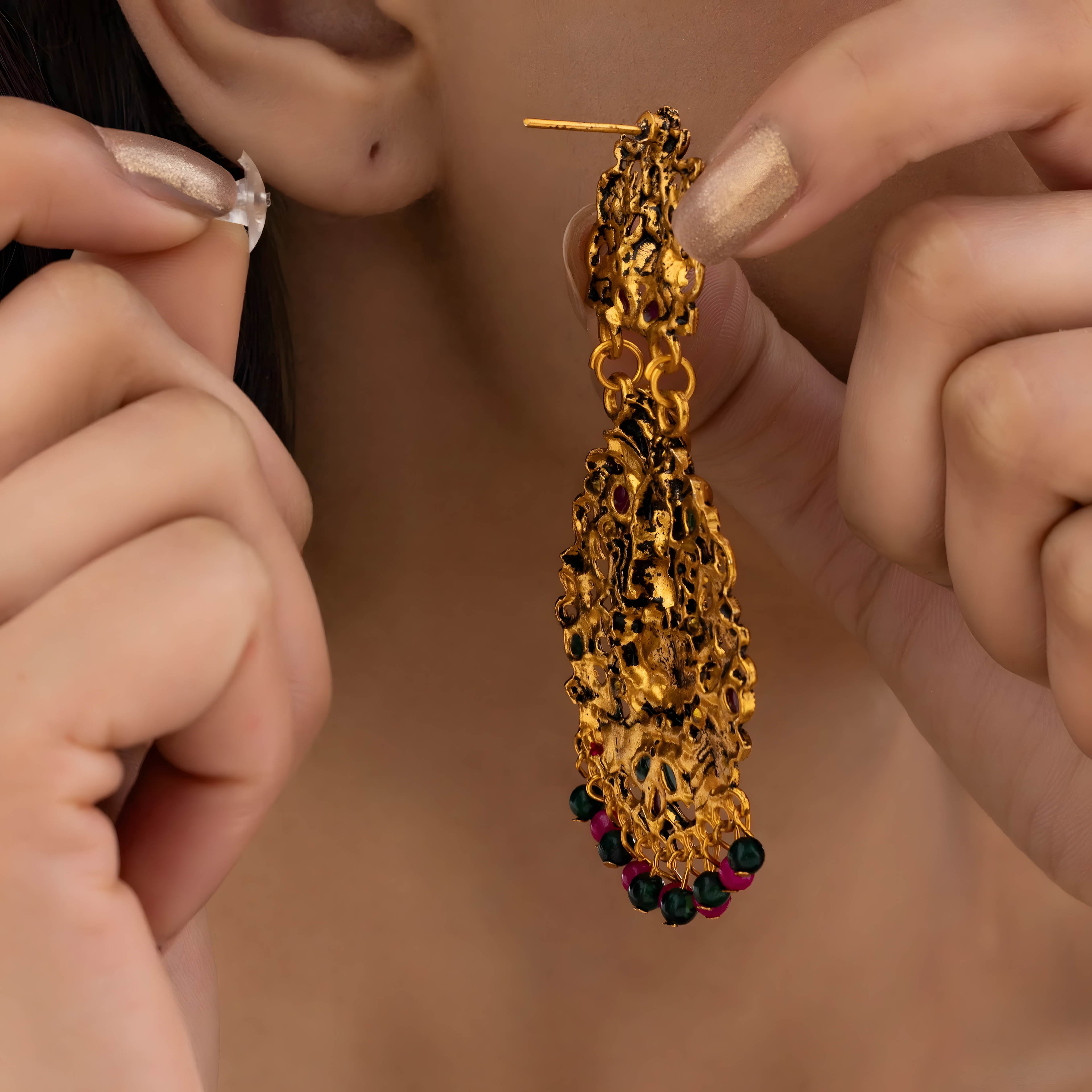 ORNA Earrings Waterproof Goddess Lakshmi Danglers