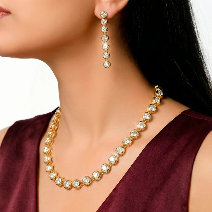 Necklace Waterproof AD Set With Earrings (Lightweight)