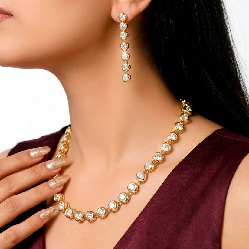 Necklace Waterproof AD Set With Earrings (Lightweight)