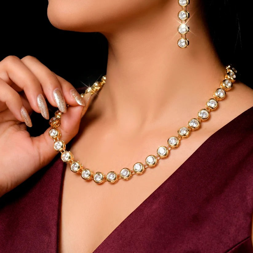 Necklace Waterproof AD Set With Earrings (Lightweight)