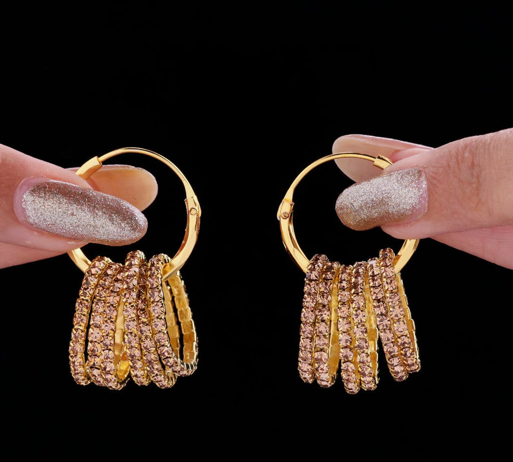 ORNA Earrings Anti-Tarnish Versatile Multilayer Crystal Hoops - Do it Yourself!