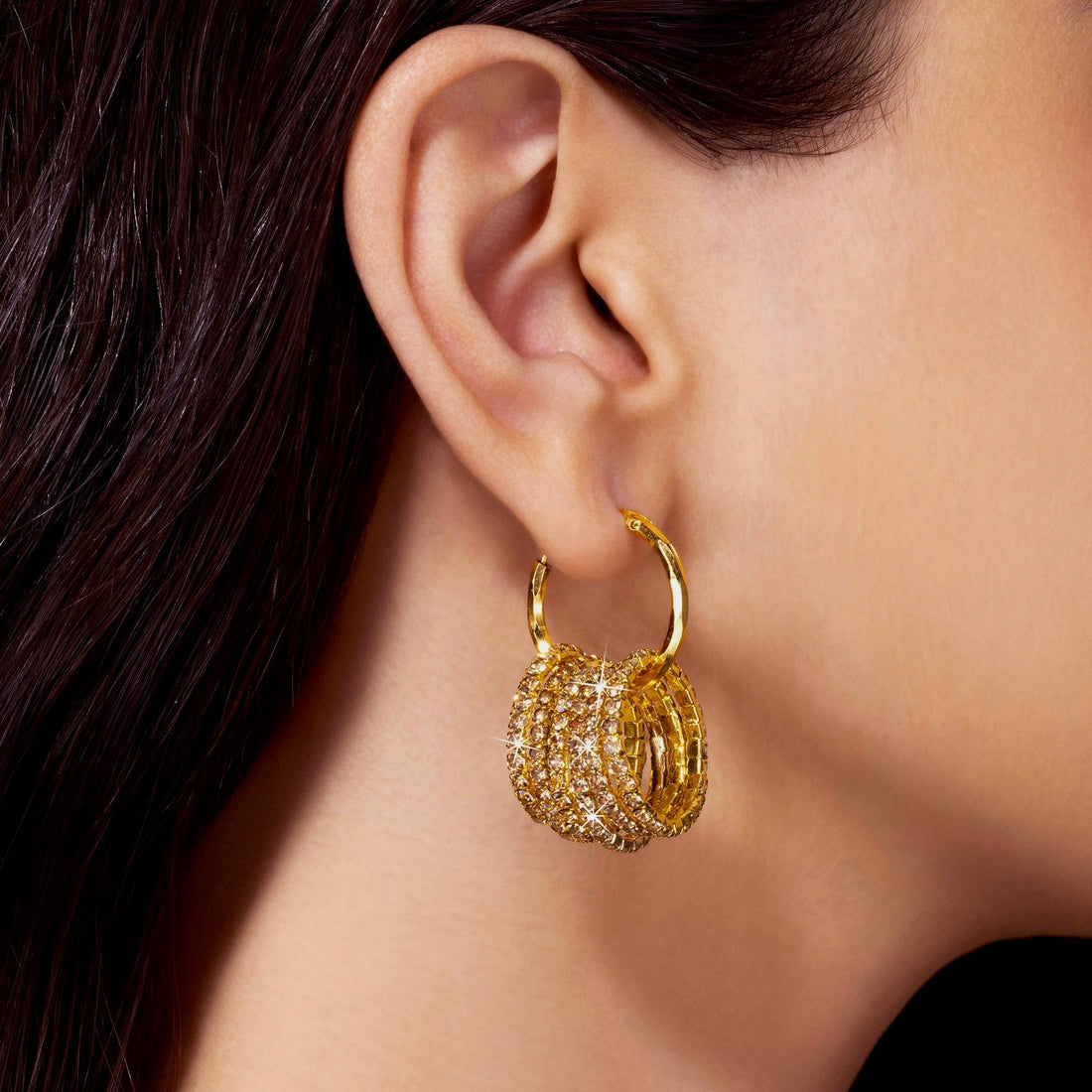 ORNA Earrings Anti-Tarnish Versatile Multilayer Crystal Hoops - Do it Yourself!