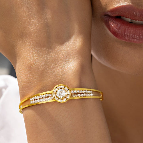 ORNA Bracelet Waterproof Crystals Bangle (Adjustable Size)