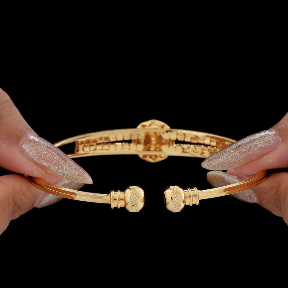 ORNA Bracelet Waterproof Crystals Bangle (Adjustable Size)