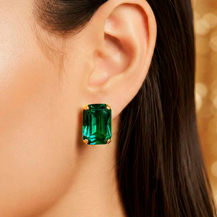ORNA Necklace Single-Line Emerald Set With Earrings