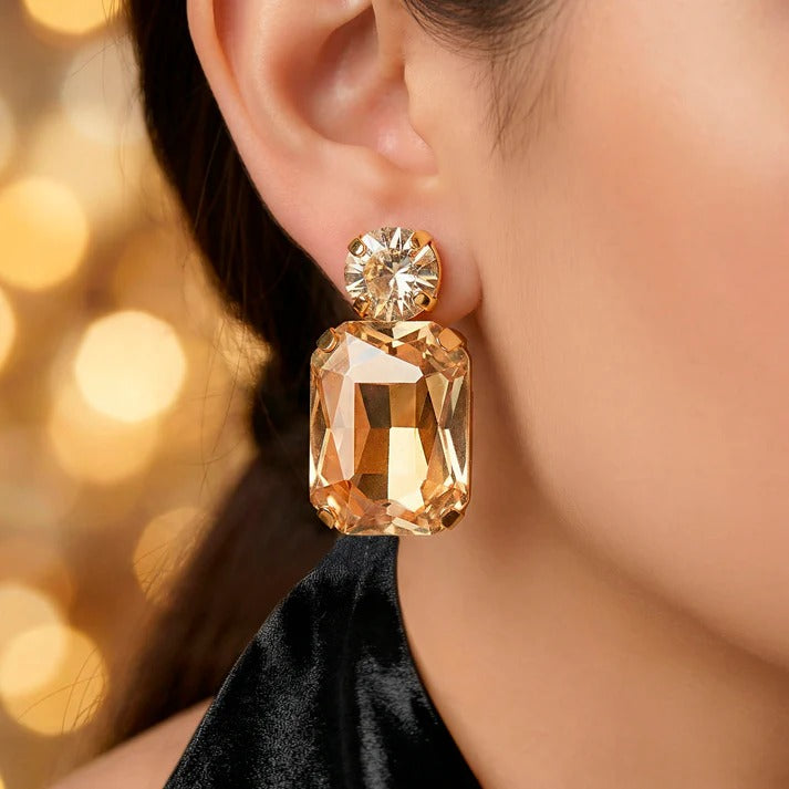 ORNA Necklace Waterproof Gold Plated Premium Crystal Set With Earrings