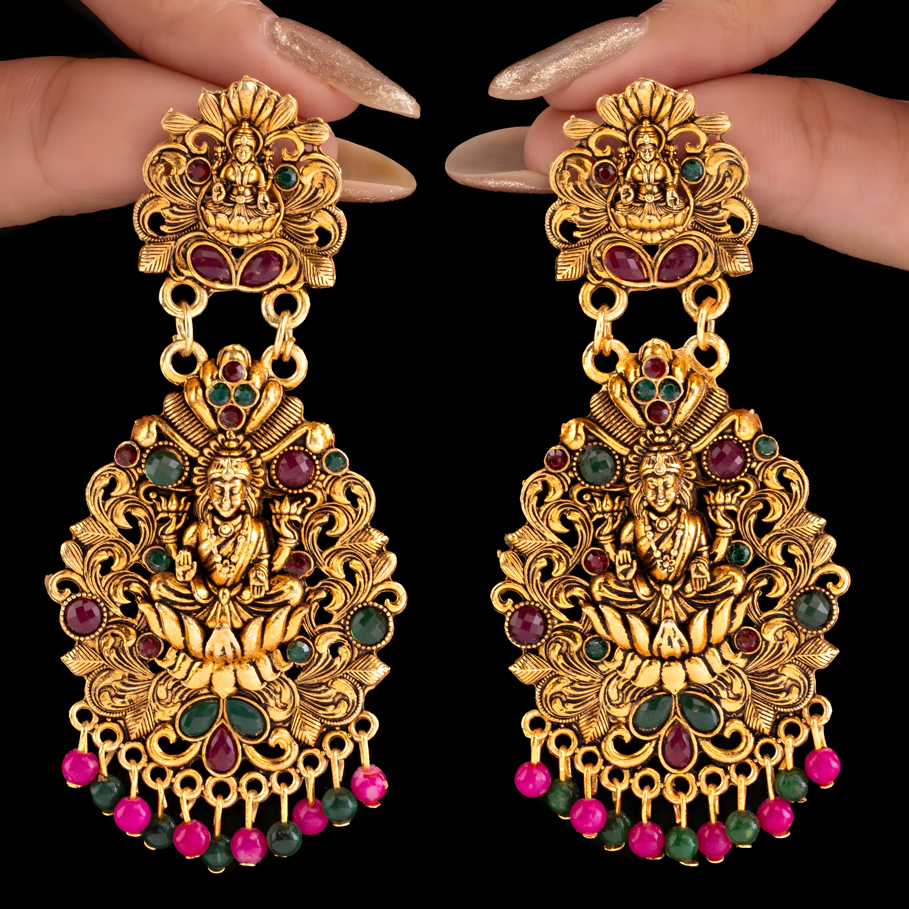 ORNA Earrings Waterproof Goddess Lakshmi Danglers
