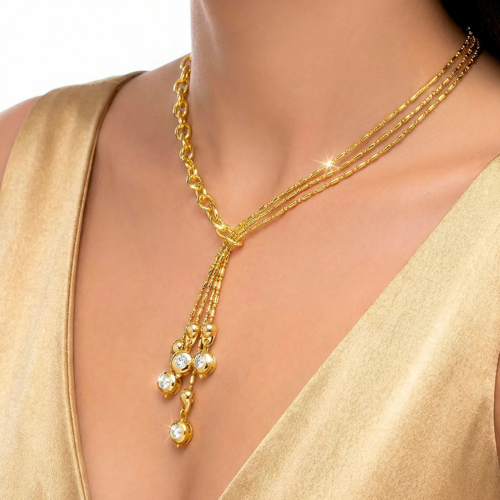 ORNA Necklace Waterproof High Fashion Crystal Set With Earrings