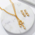 ORNA Necklace Waterproof High Fashion Crystal Set With Earrings