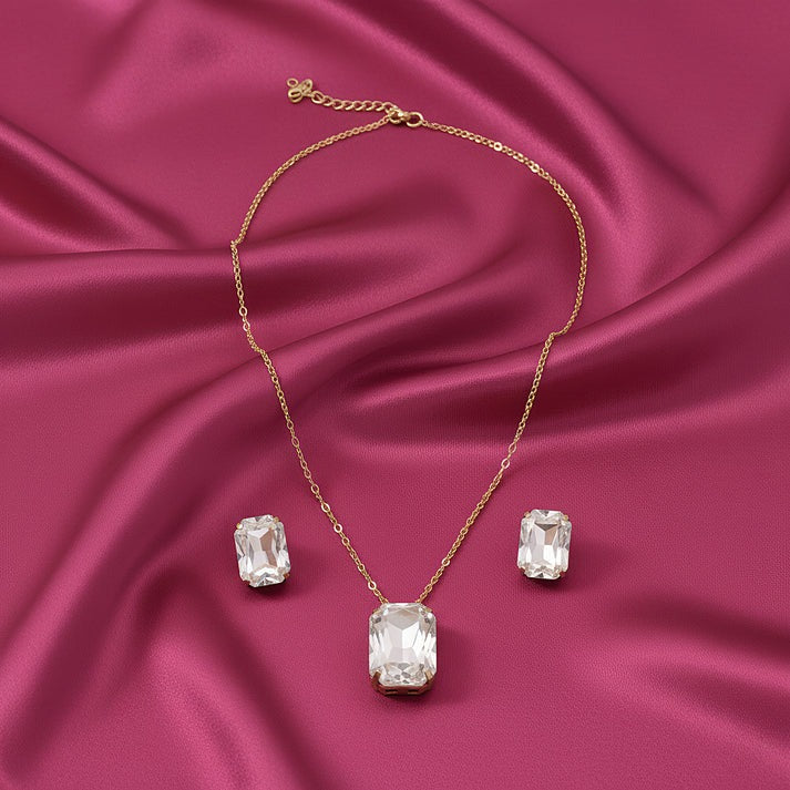 ORNA Necklace Waterproof Royal Crystal Pendant Set