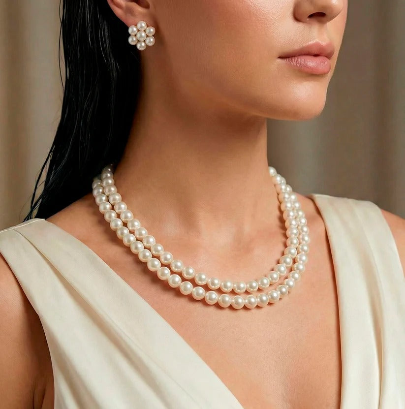 ORNA Waterproof Necklace Multilayer Pearl