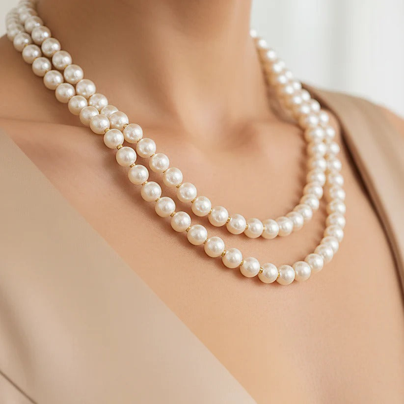 ORNA Waterproof Necklace Multilayer Pearl