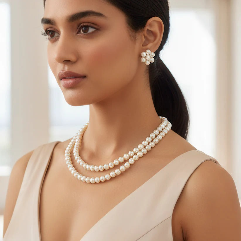 ORNA Waterproof Necklace Multilayer Pearl
