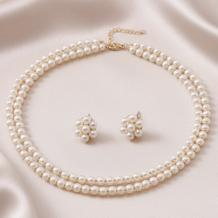 ORNA Waterproof Necklace Multilayer Pearl