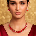 ORNA Necklace Waterproof Single-Line Crystal Set with Earrings