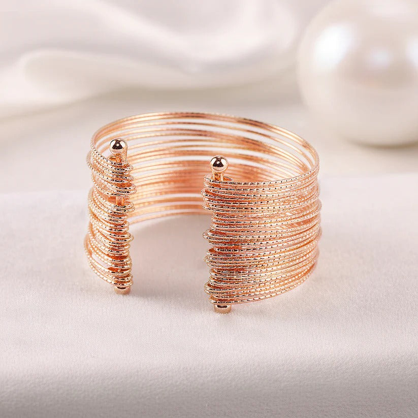 ORNA Bracelet Waterproof Rose Gold Multilayer Bangle (Adjustable Size)