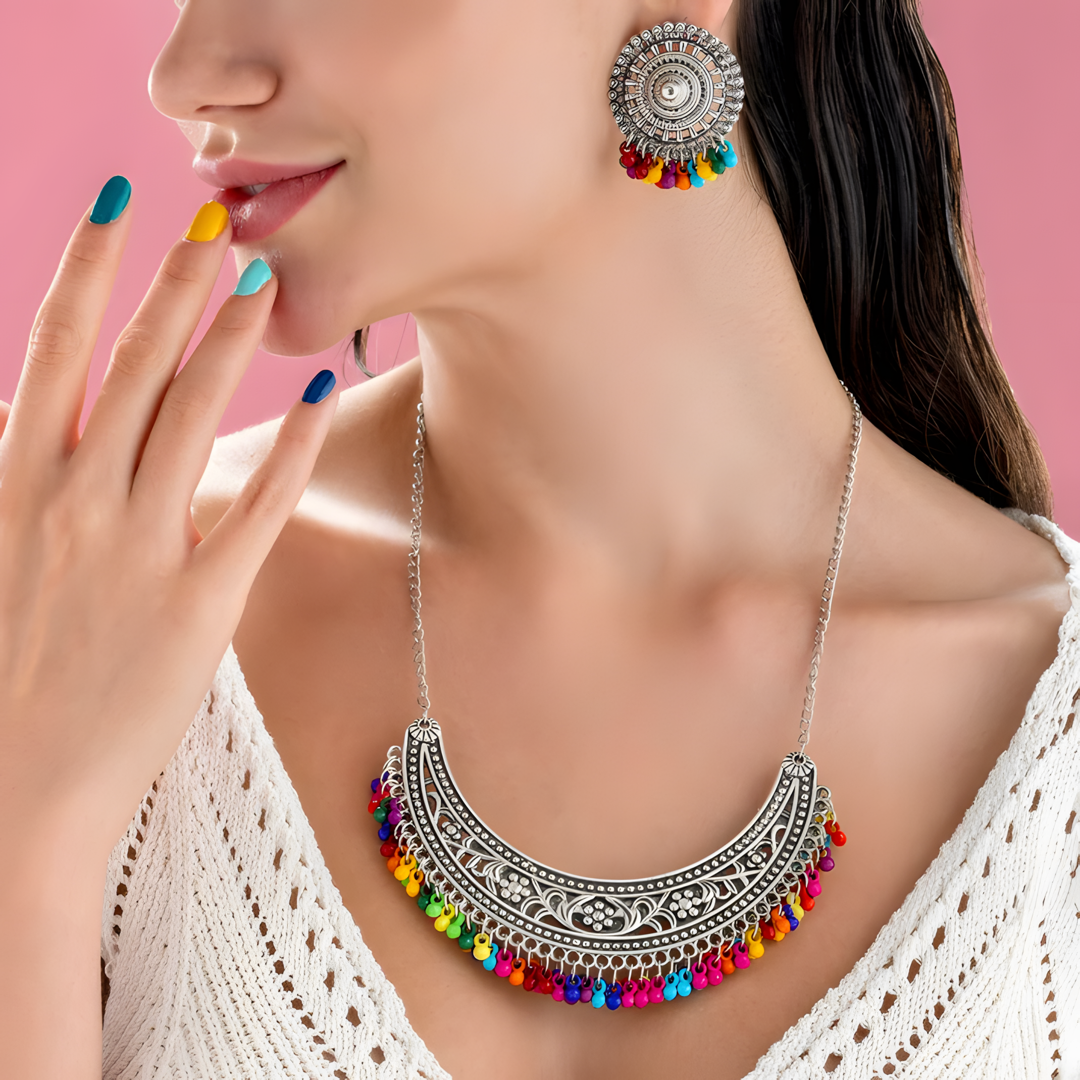 ORNA Necklace Waterproof Vintage Set With Earrings