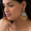 ORNA Earrings Anti-Tarnish Dual-Tone Ethnic Statement with Ghungroos Danglers