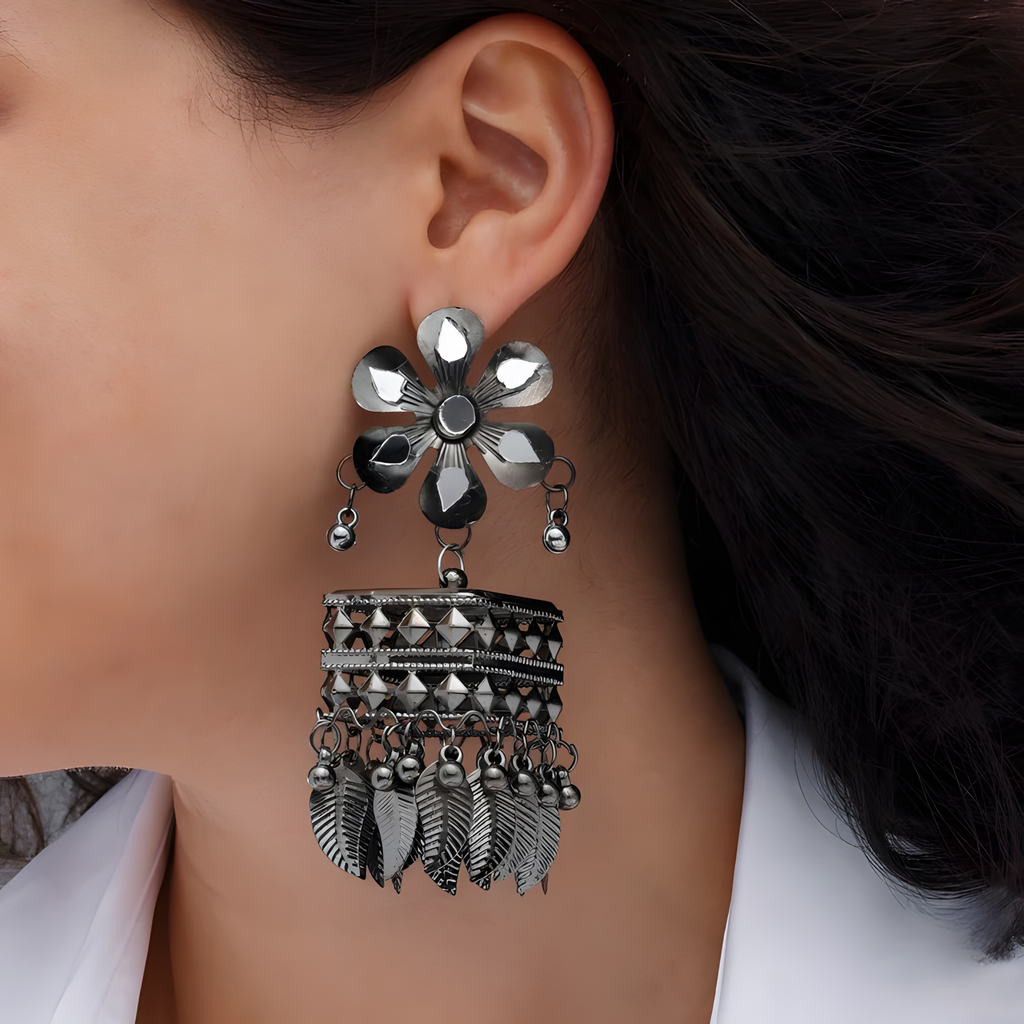 ORNA Earrings Waterproof Flower Jhumki Danglers