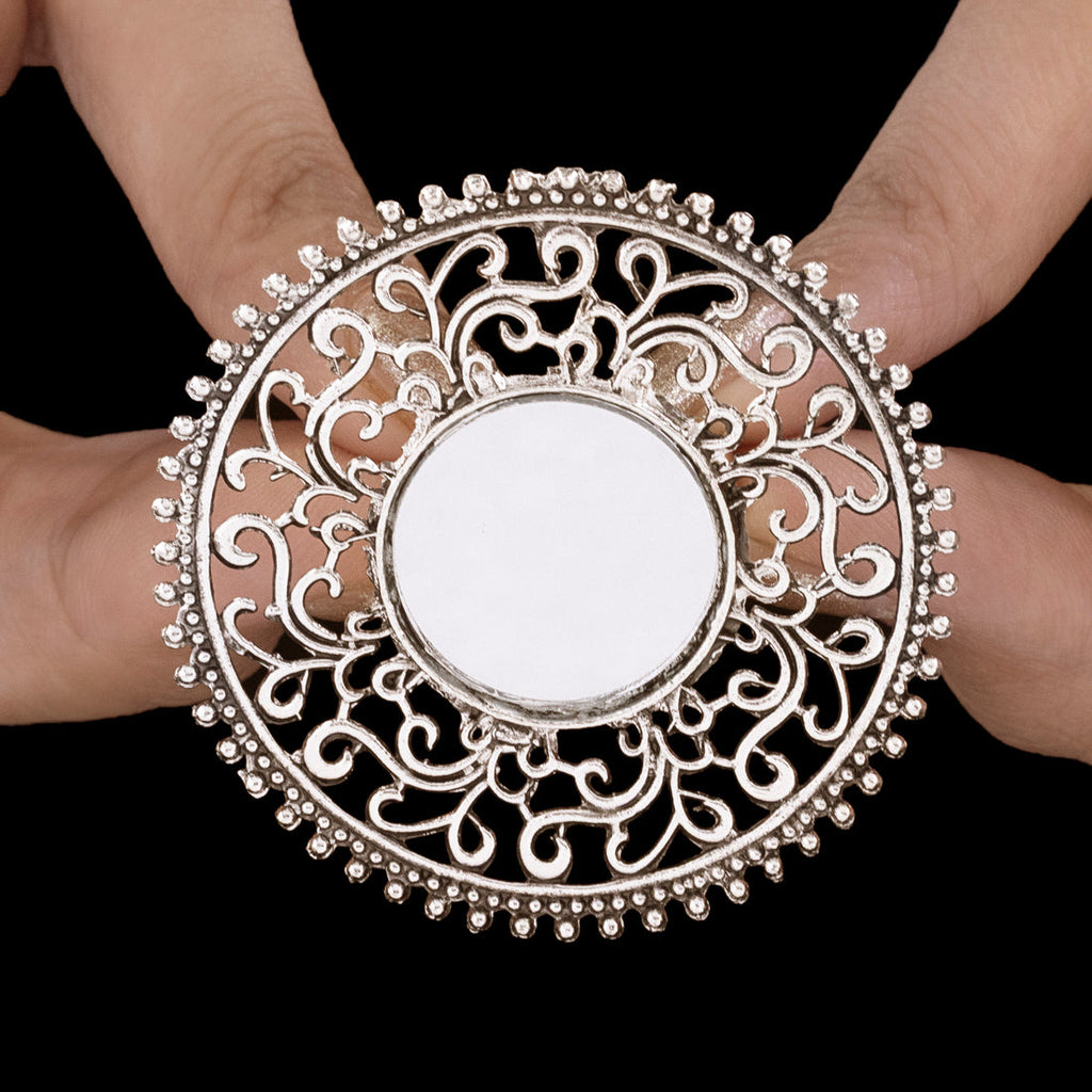 ORNA Anti-Tarnish Oxidised Mirror Ring