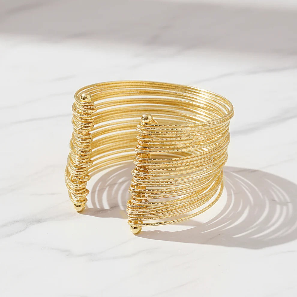 ORNA Bracelet Waterproof Gold Plated Multilayer Bangle (Adjustable Size)
