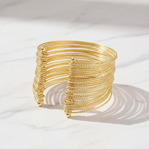 ORNA Bracelet Waterproof Gold Plated Multilayer Bangle (Adjustable Size)