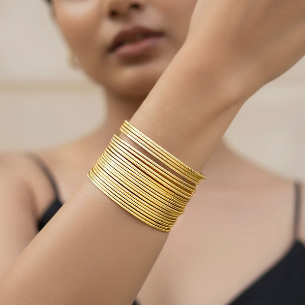ORNA Bracelet Waterproof Gold Plated Multilayer Bangle (Adjustable Size)