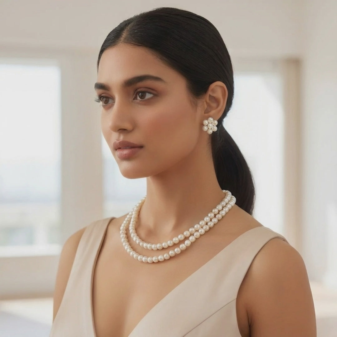ORNA Waterproof Necklace Multilayer Pearl